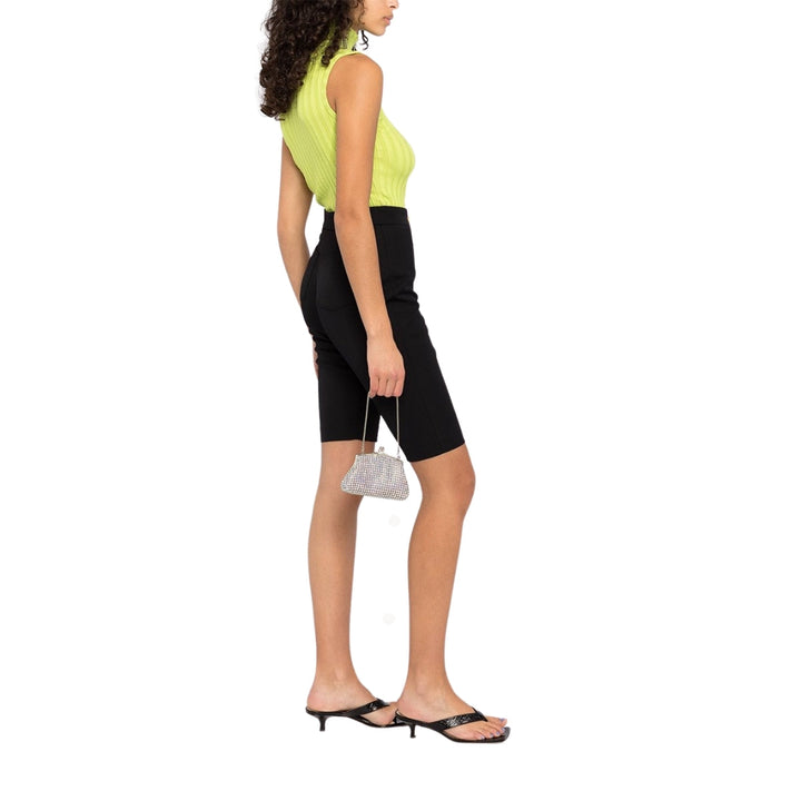 High-waisted Knee-length Wool Shorts