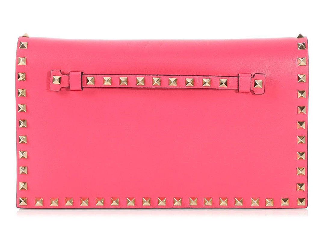 Valentino Pink Rockstud Wristlet Clutch