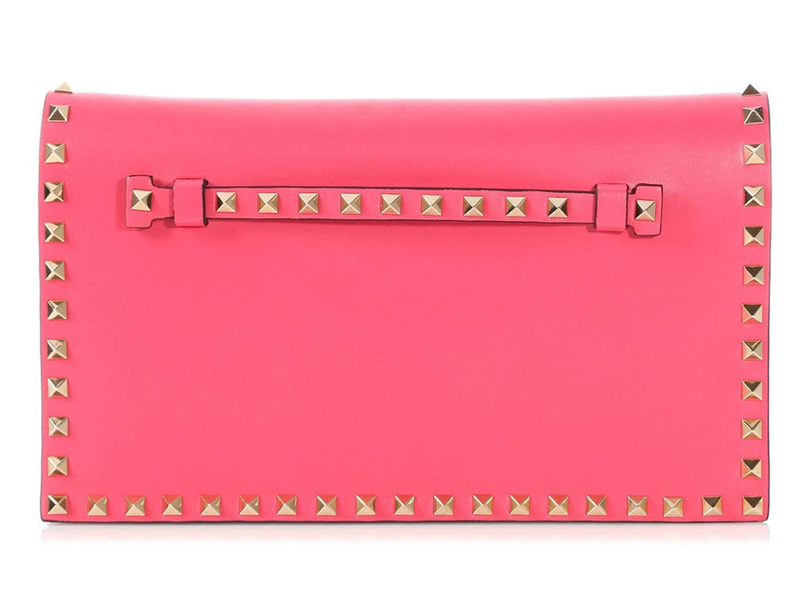 Valentino Pink Rockstud Wristlet Clutch