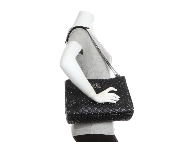 Valentino Black Rockstud Spike Tote