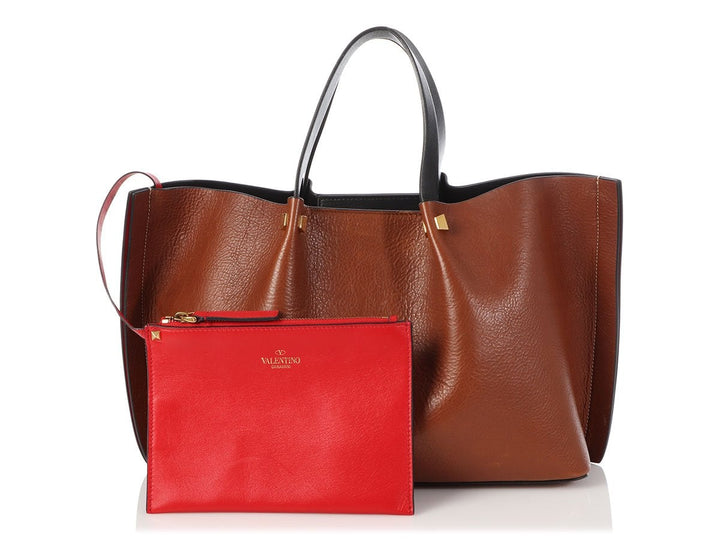 Valentino Medium Brown Escape VLogo Tote