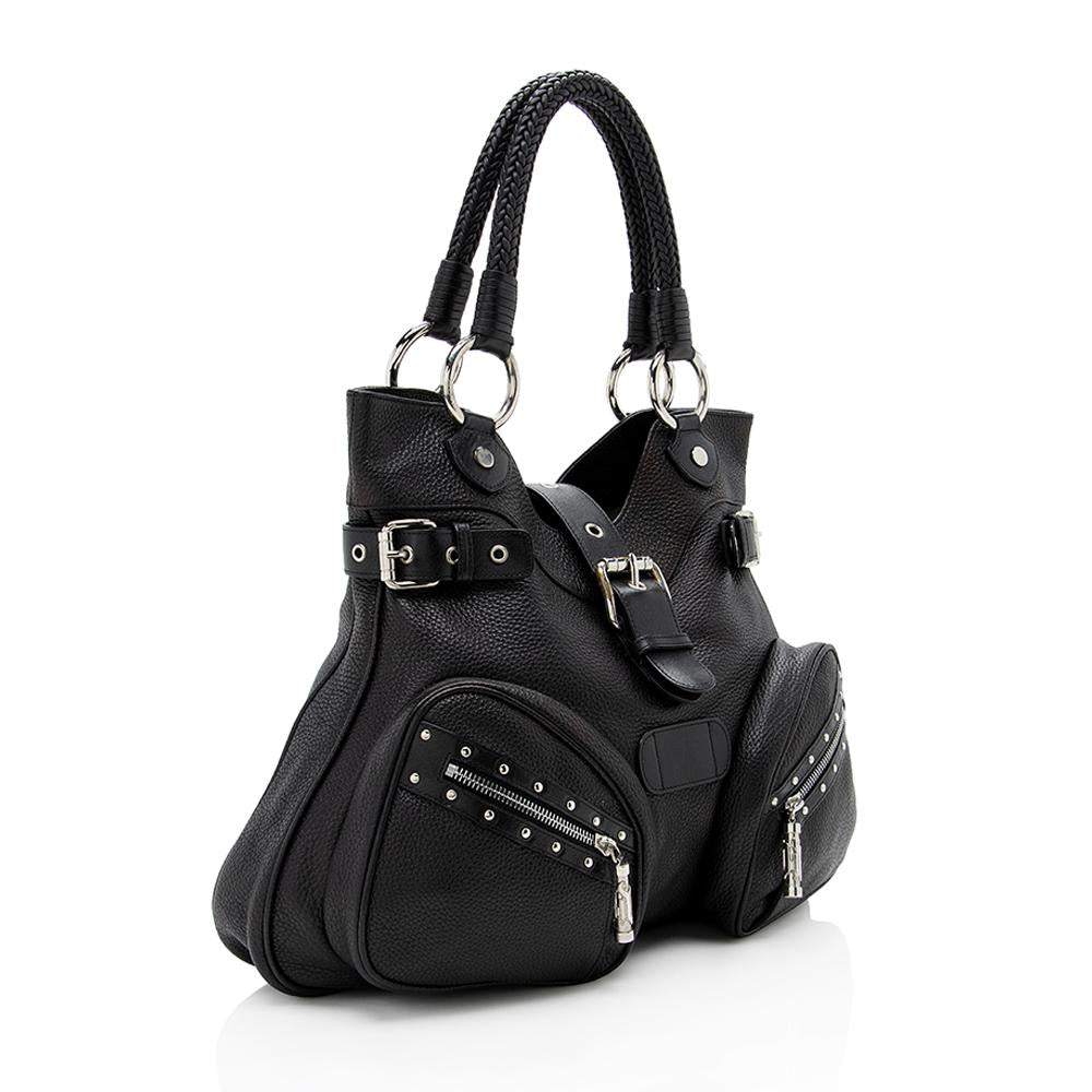 Versace Vintage Leather Pocket Tote (SHF-13628)