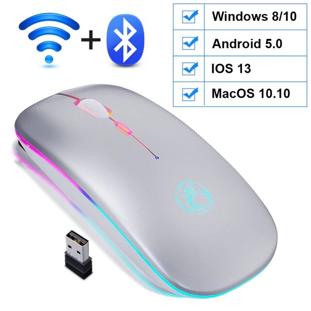 Wireless LED Backlit Ergonomic Gaming Mouse