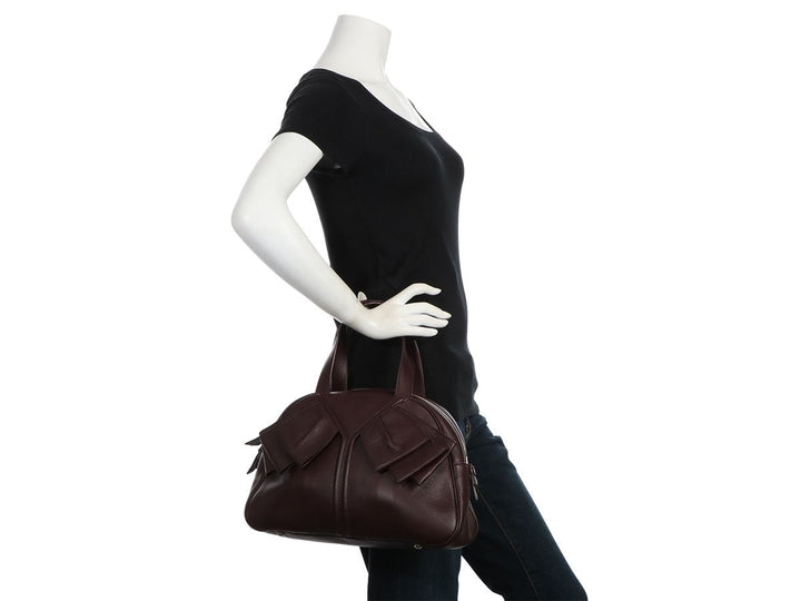 YSL Medium Burgundy Obi Bow Bowler