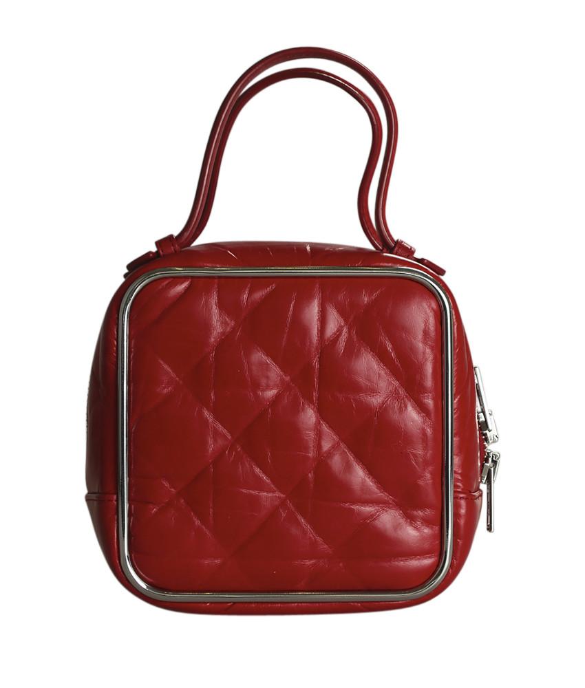 Alexander Wang Quilted Halo Red Leather Satchel Bag