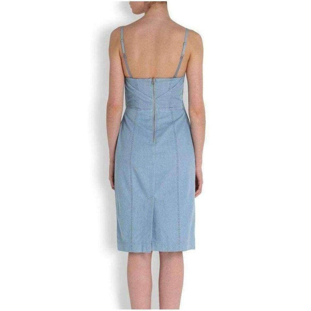 Blue Boned Light Weight Denim Dress