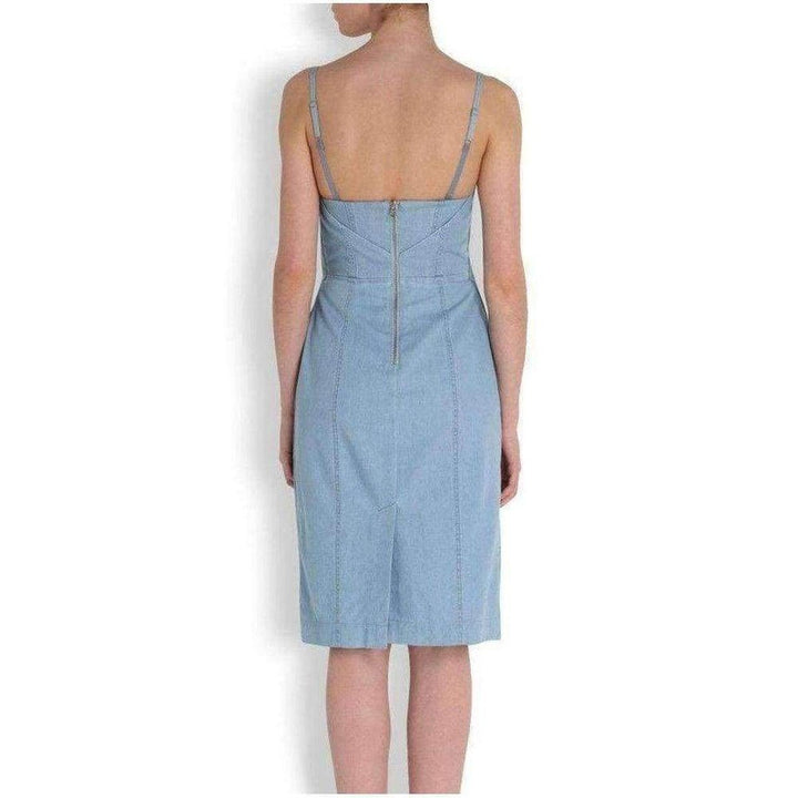 Blue Boned Light Weight Denim Dress