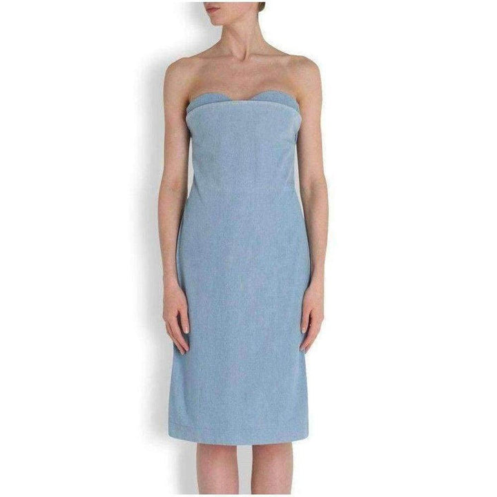 Blue Boned Light Weight Denim Dress