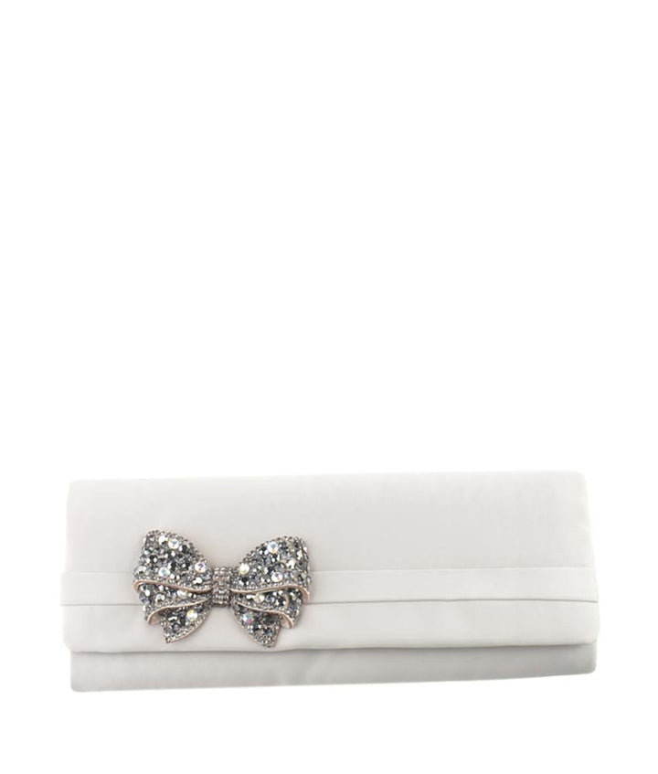 Adri*nna Pap*ll
 Kolbie Small Beige Solid Satin Evening Bag