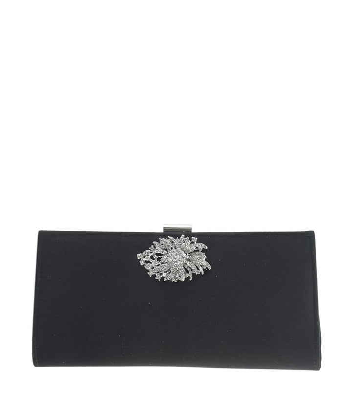 Adri*nna Pap*ll
 Stacee Small Black Satin Evening Bag