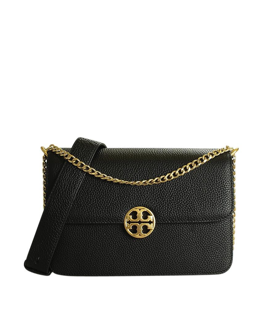 Tory Burch Chelsea Flap Black Leather Shoulder Bag