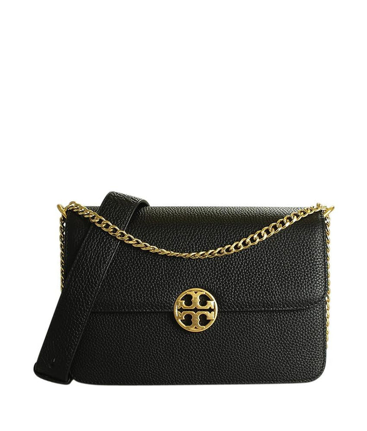 Tory Burch Chelsea Flap Black Leather Shoulder Bag