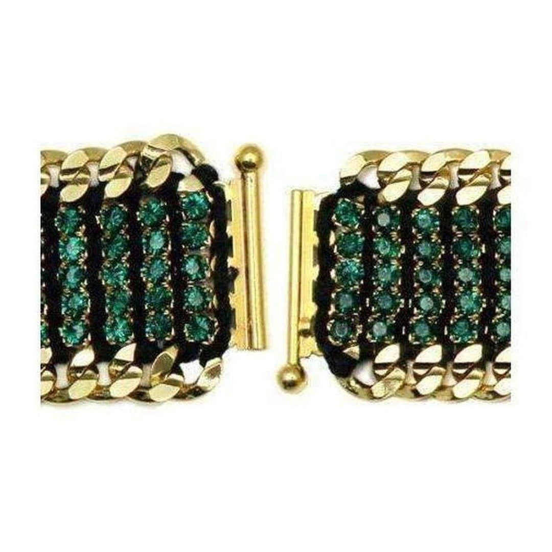 24K Gold Plated Green Onyx Bracelet
