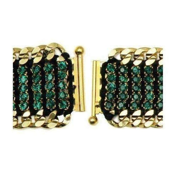 24K Gold Plated Green Onyx Bracelet
