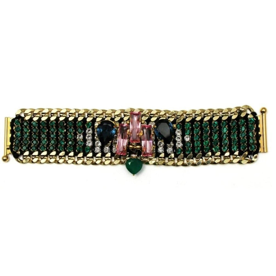 Akong London-24K Gold Plated Green Onyx Bracelet - Runway Catalog