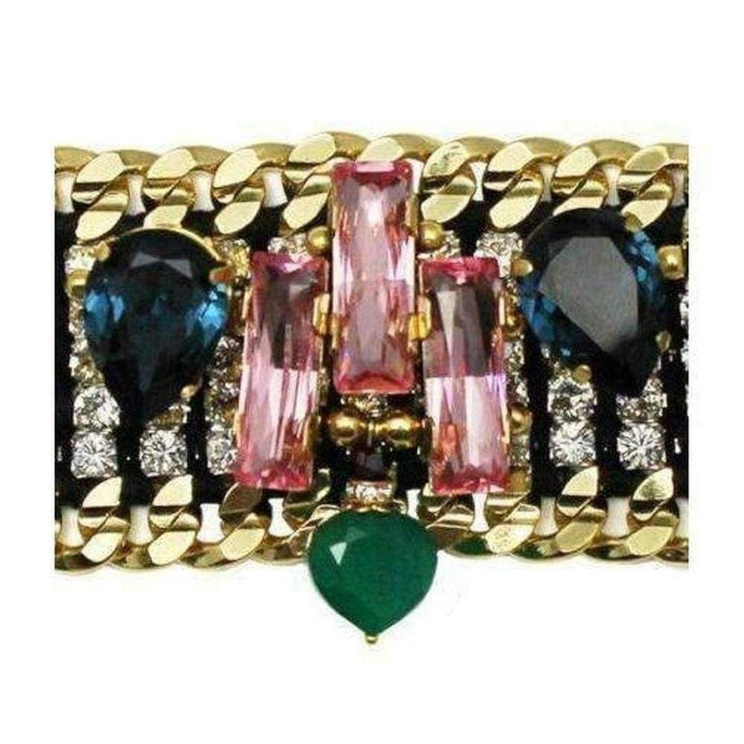 24K Gold Plated Green Onyx Bracelet
