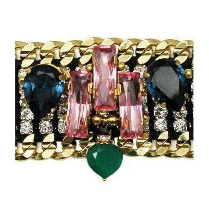 24K Gold Plated Green Onyx Bracelet