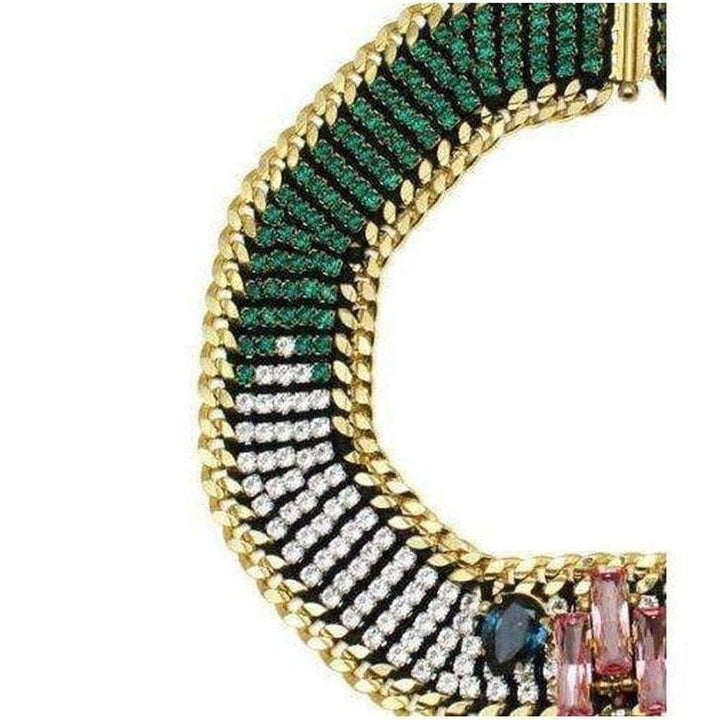 24K Gold Plated Green Onyx Necklace