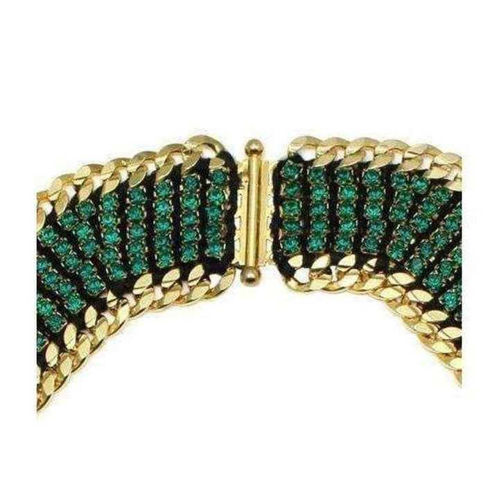 24K Gold Plated Green Onyx Necklace