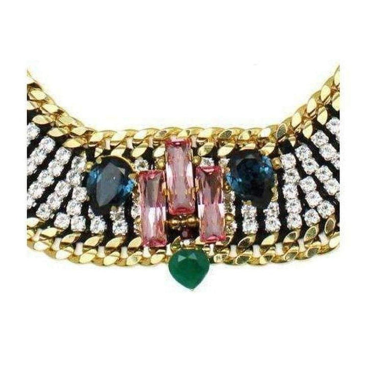 24K Gold Plated Green Onyx Necklace