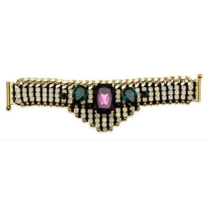 Akong London-24K Gold Plated White Opal Embellished Bracelet - Runway Catalog