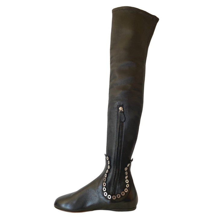 Over Knee Studded Flat Boots