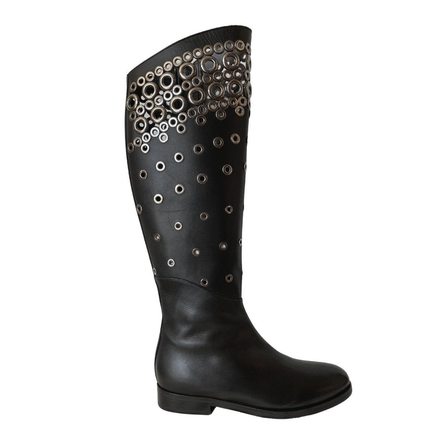Alaïa-Knee High Leather Boots - Runway Catalog