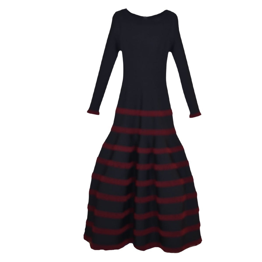 Alaïa-Knit Long Sleeve Maxi Dress - Runway Catalog