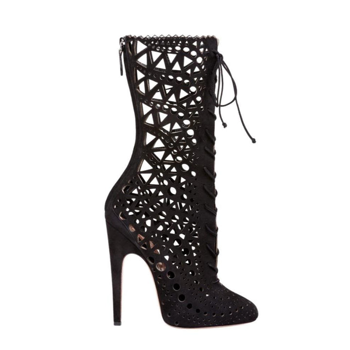 Alaïa-Mid Calf Stiletto Boots - Runway Catalog