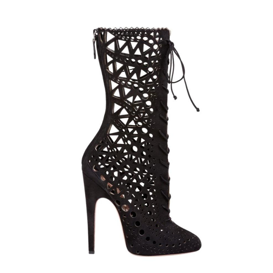 Alaïa-Mid Calf Stiletto Boots - Runway Catalog