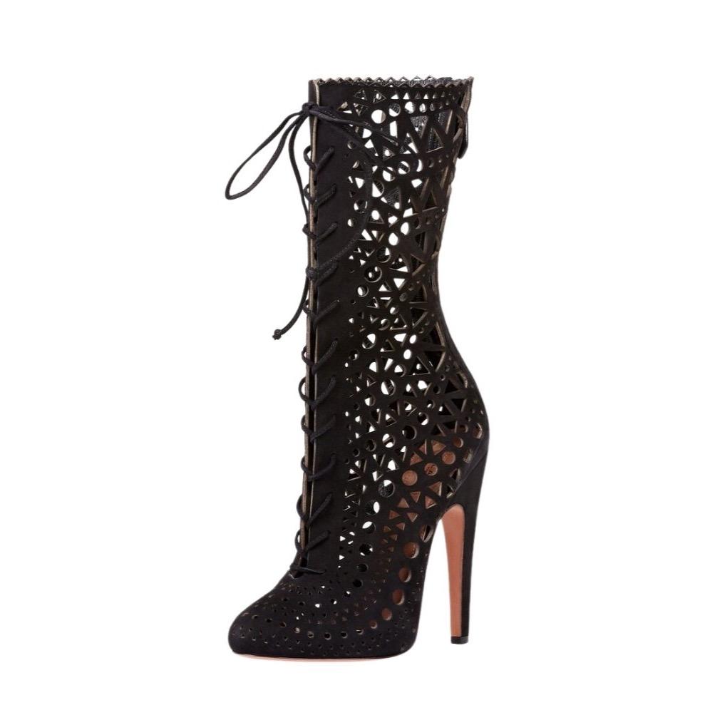 Mid Calf Stiletto Boots