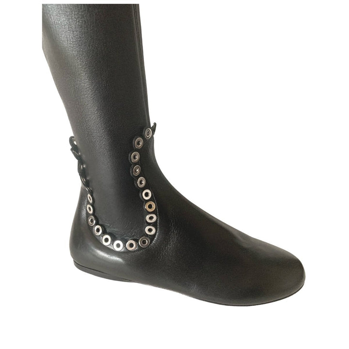 Over Knee Studded Flat Boots