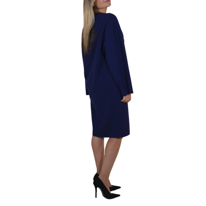 Purple Wool Midi Dolman Long Sleeve Dress
