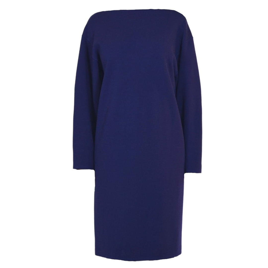Alaïa-Purple Wool Midi Dolman Long Sleeve Dress - Runway Catalog