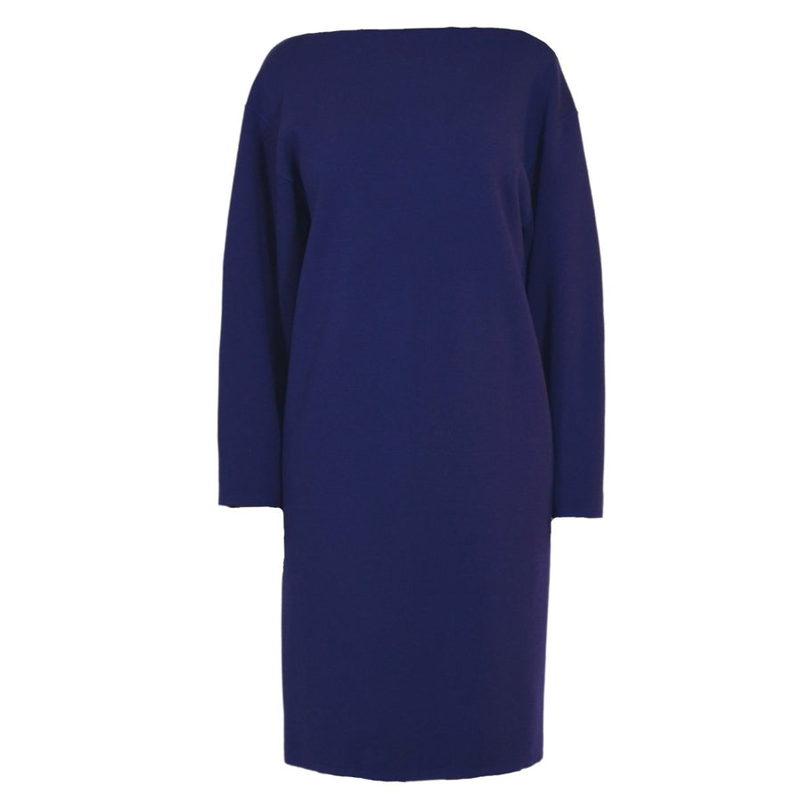 Alaïa-Purple Wool Midi Dolman Long Sleeve Dress - Runway Catalog