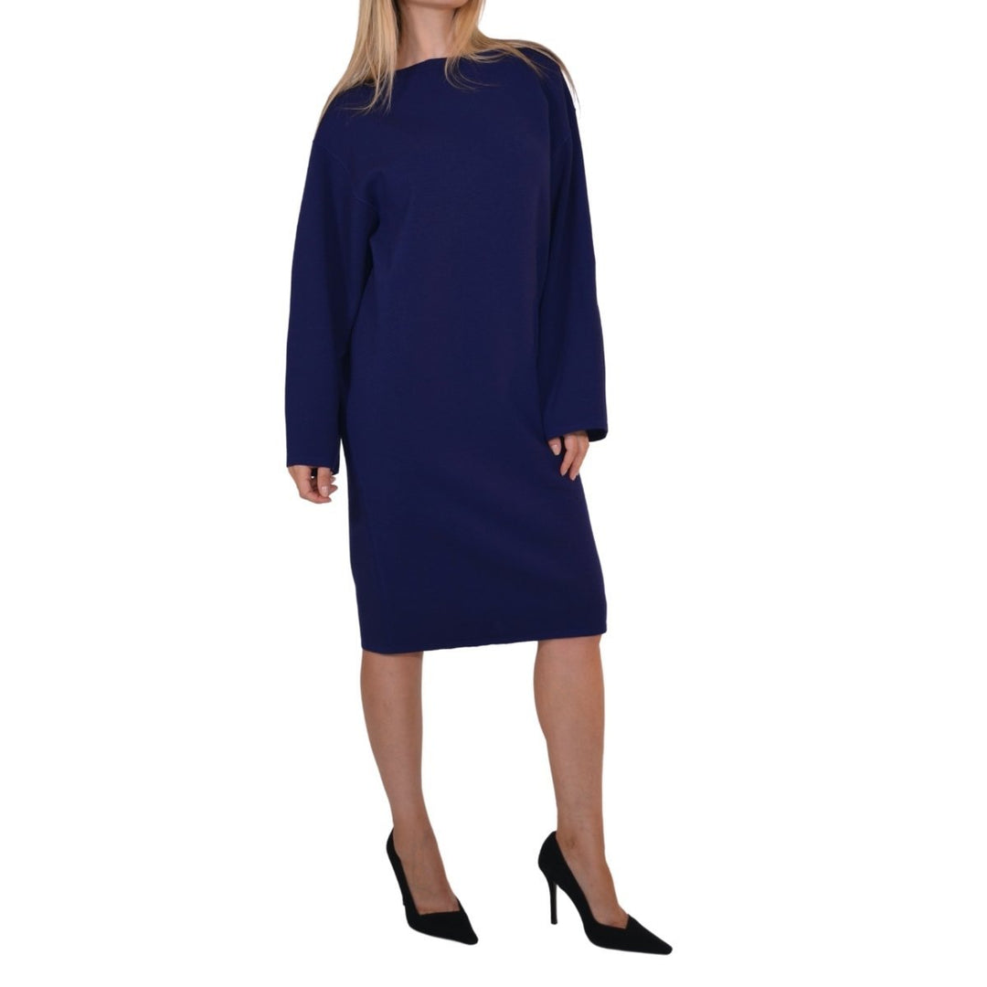 Purple Wool Midi Dolman Long Sleeve Dress