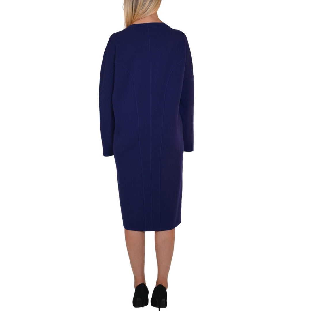 Purple Wool Midi Dolman Long Sleeve Dress