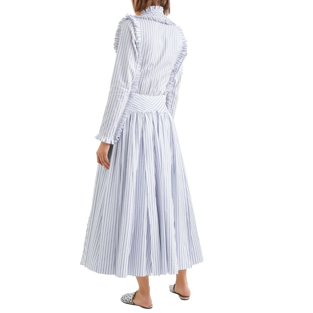 Ruffled Striped Cotton Maxi Dress