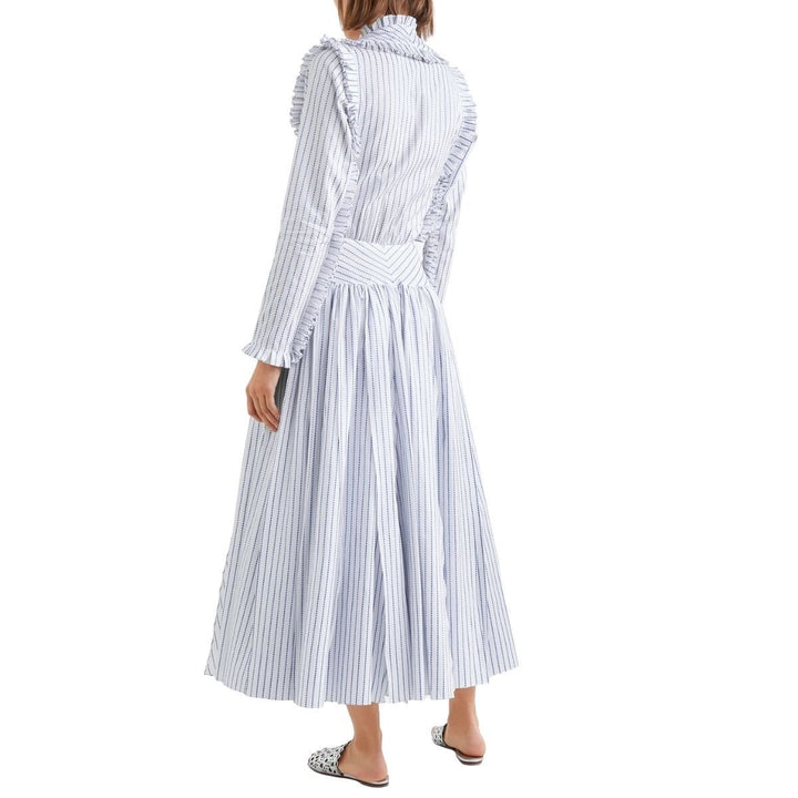 Ruffled Striped Cotton Maxi Dress