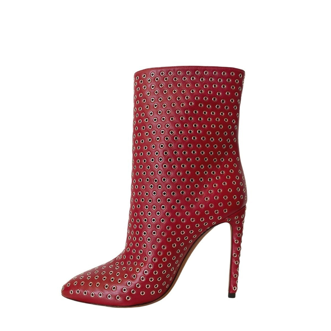Studded Leather Ankle Boots