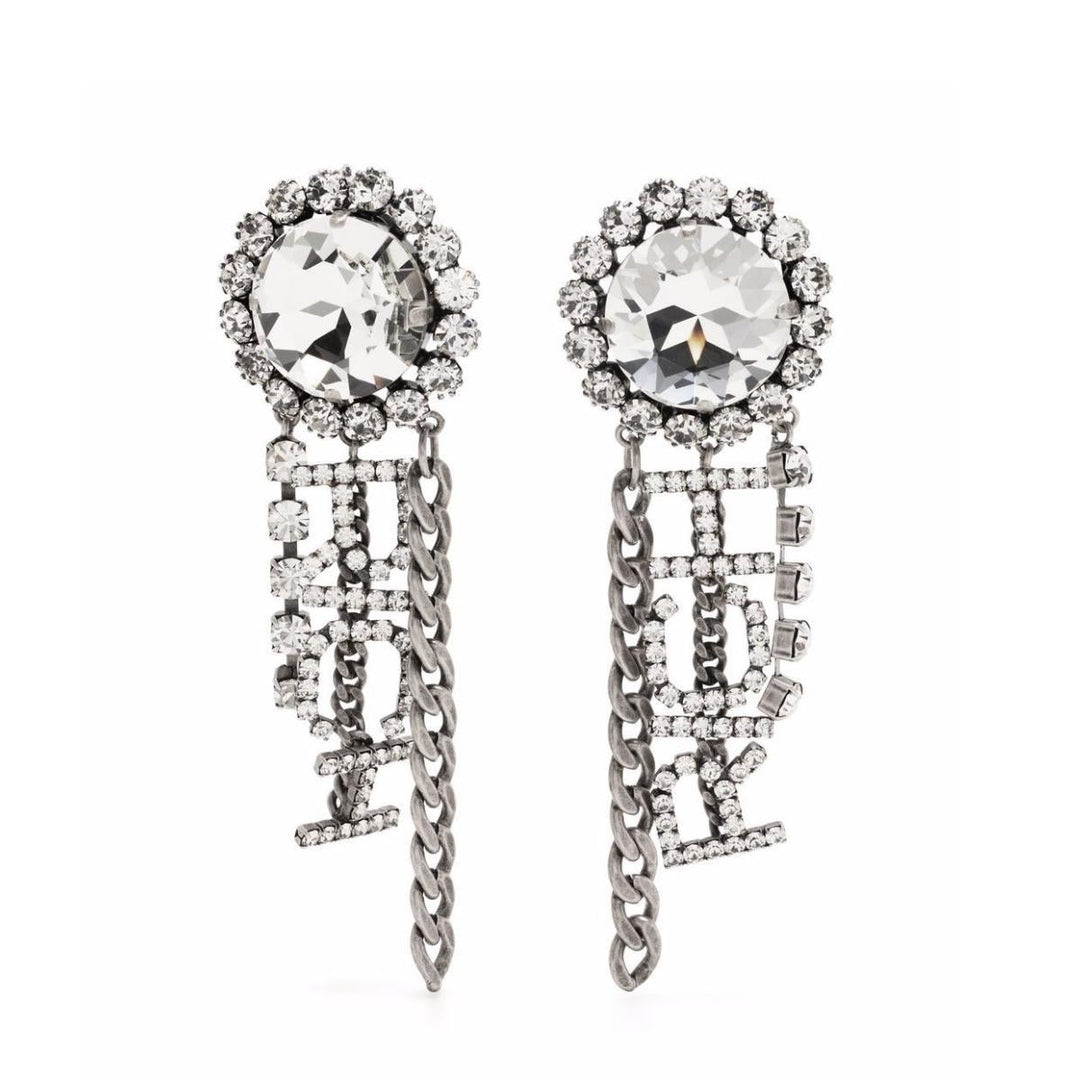 Alessandra Rich-Crystal Chain Earrings - Runway Catalog