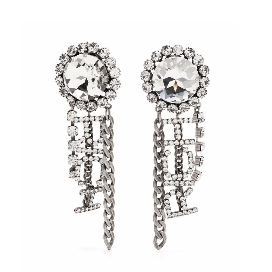 Alessandra Rich-Crystal Chain Earrings - Runway Catalog