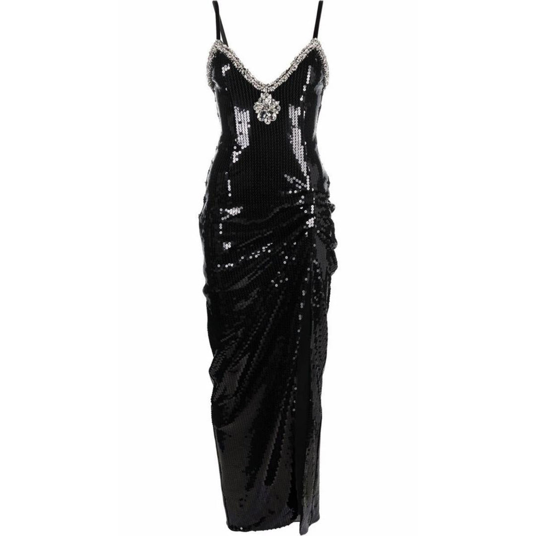 Alessandra Rich-Crystal-embellished Sequin Maxi Dress - Runway Catalog