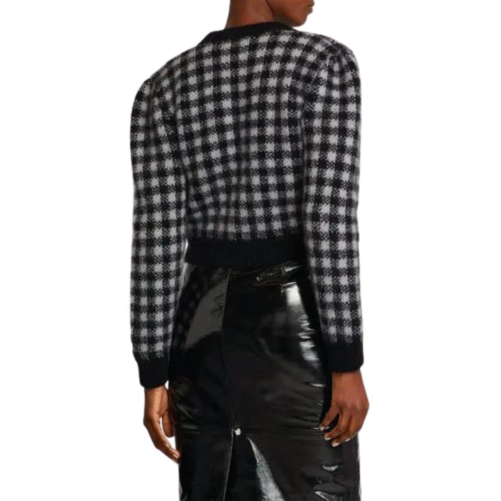 Embellished Check Mohair Cardigan