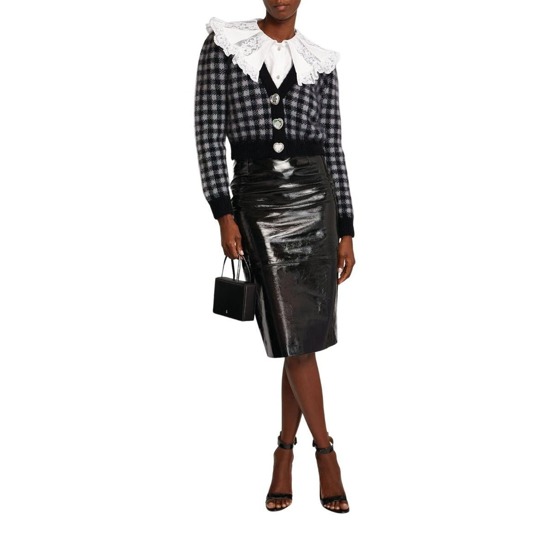 Embellished Check Mohair Cardigan