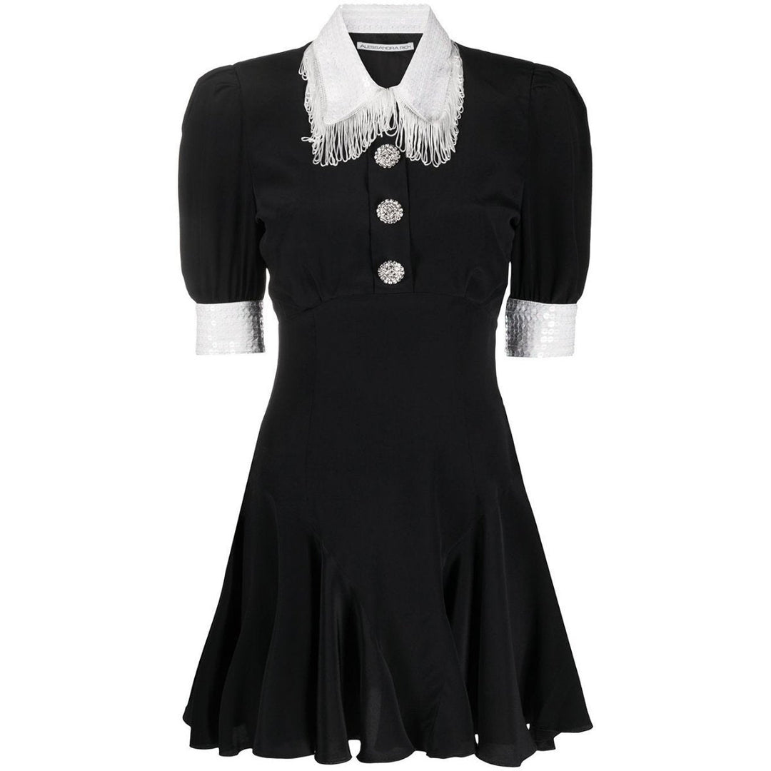 Alessandra Rich-Embellished Silk-crêpe Mini Dress - Runway Catalog