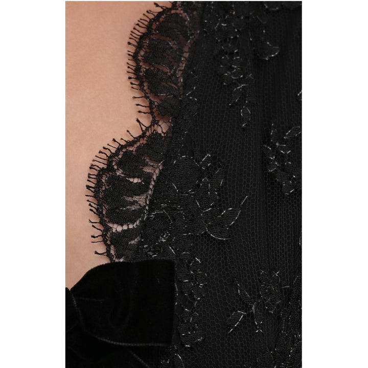 Embellished Tiered Lace Midi Dress
