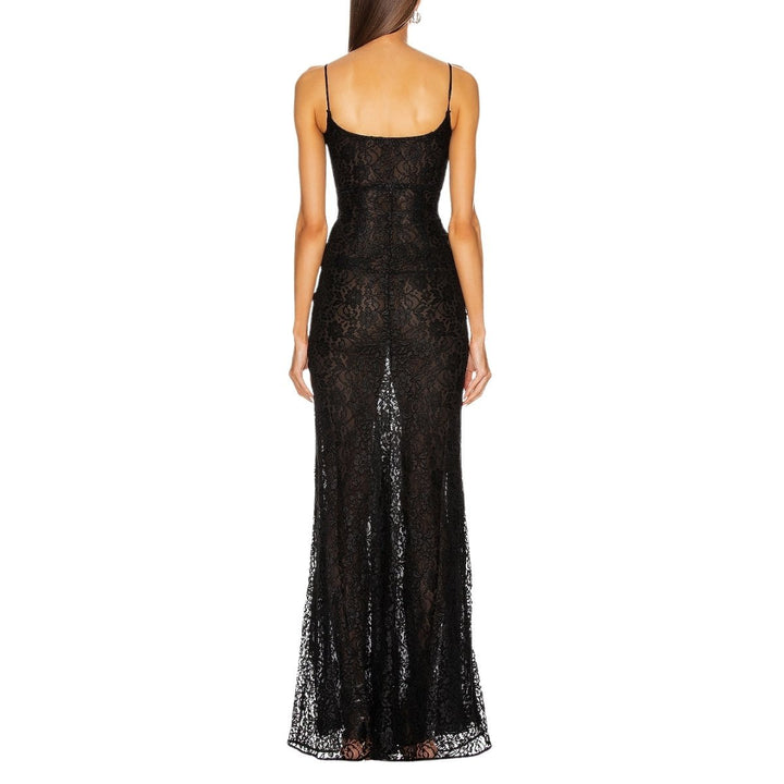 Lace Corset-panel Gown Dress