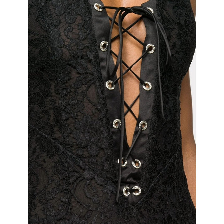 Lace Corset-panel Gown Dress
