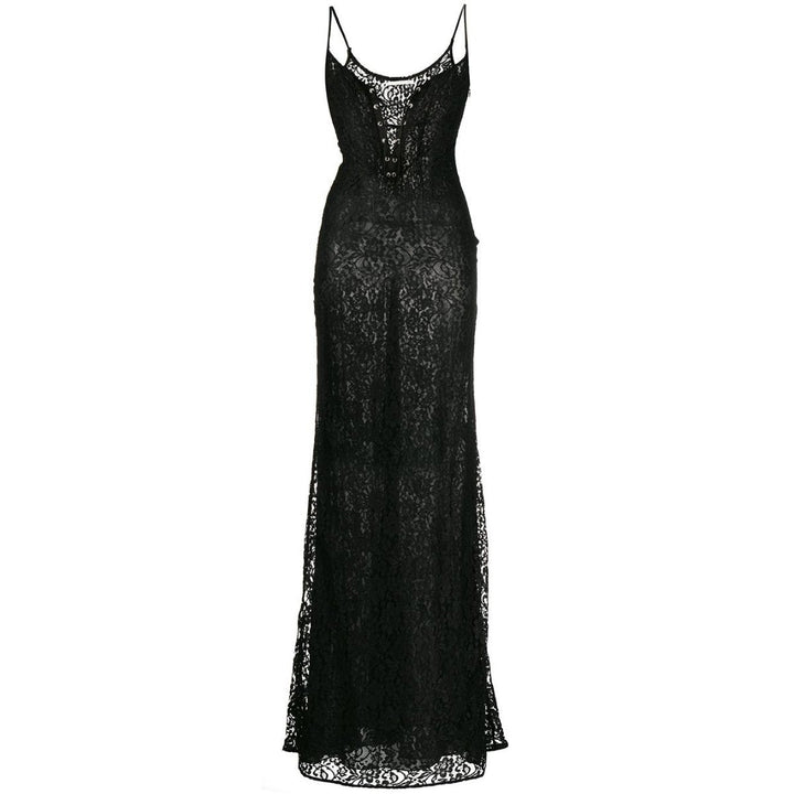 Alessandra Rich-Lace Corset-panel Gown Dress - Runway Catalog